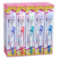 三笑公司雅雪牙刷中毛大头波浪洁白去渍成人家用偏硬毛牙刷 10支