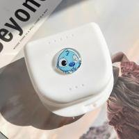 卡通保持器盒子隐形牙套收纳盒可爱正畸矫正器储牙盒可携带护理盒 史迪仔捏脸