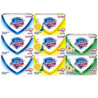 舒肤佳香皂108g*8块+皂盒 洗手洗脸香皂洗澡肥皂家庭装批发 3纯白+3柠檬+2金银花