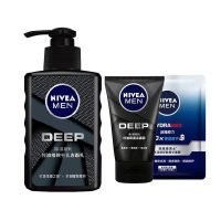 妮维雅男士洗面奶控油抗痘深层清洁收缩毛孔青少年学生洁面乳套装 控油洗面奶150g+50g+面膜*1
