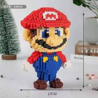 兼容乐高小颗粒拼装积木儿童微钻石益智玩具立体礼物卡通旅行青蛙 超大红玛丽[送积木锤]