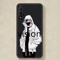 华为荣耀20手机壳男潮20i硅胶Honor20s防摔20pro磨砂v20软保护套 荣耀20/荣耀20S [白衣潮男]单壳