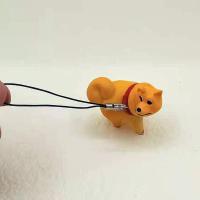 INS拒否犬手机挂件秋田柴犬公仔背包挂饰卡通挂绳少女心包包情侣 黄色站姿(送挂绳)