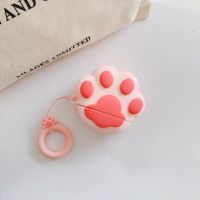 airpods保护套创意卡通硅胶壳苹果无线蓝牙耳机套1/2/pro耳机壳潮 粉色猫爪+同款挂绳[保护套] 苹果AirPo