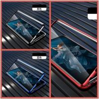 OPPOA55手机壳全包镜头防摔双面玻璃a55万磁王金属磁吸保护套男女 普通款[红色]无镜头保护-不防摔 oppo A5