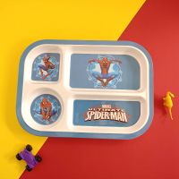 新款儿童餐盘宝宝分格餐具套装小孩吃饭叉勺婴儿碗勺学习训练筷子 a餐盘(蜘蛛侠)