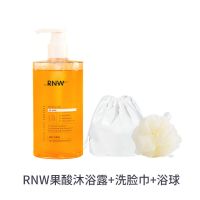 RNW沐浴露沐浴乳持久润肤嫩肤保湿滋润果酸烟酰胺清洁学生家庭装 RNW果酸沐浴露和浴球和定制洗脸巾