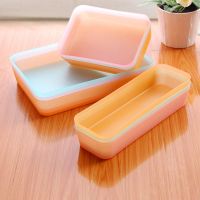 抽屉收纳盒自由组合厨房冰箱分隔盒整理盒创意餐具塑料收纳分格盒 橙色 S[3个]