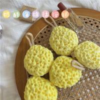 ins韩国可爱奶酪洗澡沐浴球柔软海绵起泡搓澡巾吸水蜂窝清洁球球 奶酪沐浴球一个装