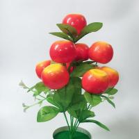 假桔子树盆栽富贵果辣椒摆件假花仿真花饭店装饰品仿真果植物盆景 单束10个果(苹果)