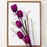 郁金香仿真花假花布料花绢花塑料花客厅电视柜落地装套装饰花摆件 紫色一支