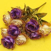 [满3送1]婚庆仿真欧式花艺家居装饰花摆件大玫瑰娟假花客厅餐桌 紫罗兰