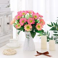 客厅卧室摆设塑料仿真假花套装饰品摆件室内餐桌茶几干花束小盆栽 B2+2束亚光太阳花粉