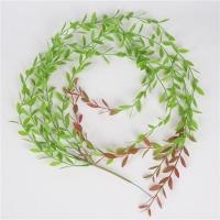 仿真柳叶 假柳条室内墙壁装饰绿植 塑料假花垂吊阳台绿植装饰垂柳 红尾柳叶 5支 送蝴蝶