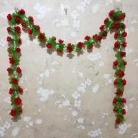 仿真玫瑰花藤假花藤条客厅空调管道遮挡装饰吊顶藤蔓塑料植物缠绕 红色 买一条送一条