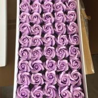 仿真香皂花玫瑰花香皂花肥皂花头仿真玫瑰手工制作情人节礼物diy 两层浅紫