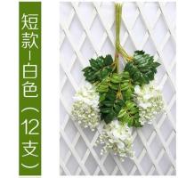 仿真紫藤花假花紫罗兰吊顶花藤加密室内婚庆装饰藤条塑料藤蔓植物 短款 白色(一包12支)