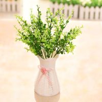 塑料假花仿真干花束客厅摆件绢花植物小盆栽装饰花艺室内茶几摆设 花篮+2束尤加利