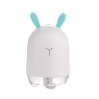 空气加湿器卧室静音办公室家用车载净化增湿气喷雾创意迷你香薰灯 白色兔子