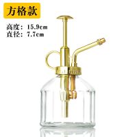喷雾壶高档嘴美式复古玻璃喷壶家用小型气压浇花文艺园艺办公室壶 金色UV喷嘴 方格款1