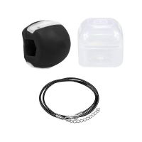 硅胶下颚训练器瘦脸神器面部小脸肌肉咀嚼器脸部颈部锻炼球升级款 黑色锻炼球1件(彩盒送挂绳收纳盒)