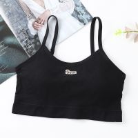 少女内衣发育期女童小背心内穿无钢圈薄款裹胸初中女高中学生文胸 黑色 S 70-90斤