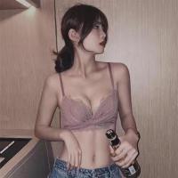 性感蕾丝聚拢无钢圈内衣女小胸上托平胸显大调整型文胸防下垂胸罩 豆沙色(单件) 32/70A