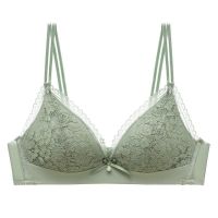新款少女内衣女学生薄款夏季小胸专用无钢圈聚拢文胸胸罩套装 抹茶绿单件 32AB通杯