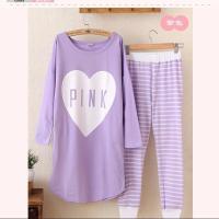 秋冬季加绒加厚保暖内衣女性感美体圆领毛衫打底紧身套装秋衣秋裤 紫P[此款是送发带]不加绒 M码[100斤以下]