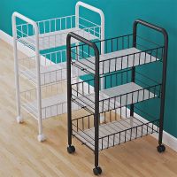 美容手推车美容院专用小车美发收纳小车火罐纹绣置物架按摩工具车 白色三层铁网简易款