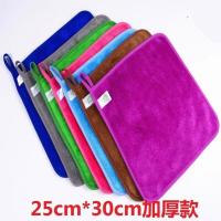 4/8条双层珊瑚绒加厚抹布厨房清洁吸水不掉毛擦地板布擦桌清洁巾 [4条装25*30]加厚双层带挂绳