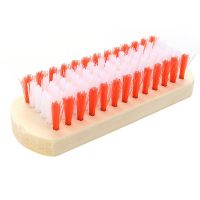 天然竹制洗衣刷鞋子刷方刷弯把刷加厚竹板刷子家用多功能清洁刷 1把方木刷 [颜色随机]