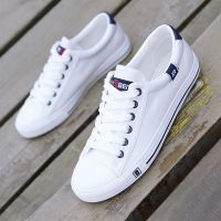 人本大码帆布鞋女41-43夏韩版小白鞋学生透气平底板鞋情侣休闲鞋 白色女款 35