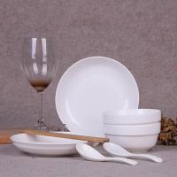 碗碟2人 陶瓷餐具碗盘家用可爱碗卡通盘子情侣陶碗盘勺子单个组合 洁白无瑕 [2碗2盘2勺2筷]