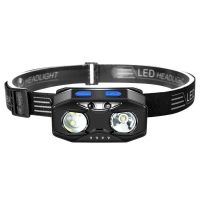 超亮LED感应头灯强光可充电头戴式远射户外夜钓鱼氙气迷你小头灯 黑色 不带感应款套餐