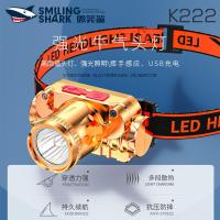 超亮可充电感应头灯夜钓灯野外夜行大功率强光矿灯头戴式照明灯 不带感应 XP灯芯-19W(大容量标准)