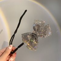 2021新款潮懒人丸子头头饰夏季编发发饰女轻奢满钻蝴蝶结盘发神器 M709-1白钻蝴蝶结