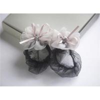 儿童跳舞考级黑色饰品盘发辫子网兜芭蕾舞蹈丸子头小号细发网发饰 灰色纱款一对发网款