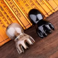 天然白牛角章鱼梳子洗头按摩全身经络头疗防静电大齿梳长6-7厘米 牛角章鱼(黑色一个)