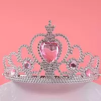 艾莎公主皇冠头饰儿童小公主魔法棒发饰套装冰雪奇缘仙女皇冠项链 红色皇冠