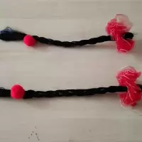 儿童小辫子假发 小辫甩三甩舞蹈服配饰假发道具 铁丝造型小辫子
