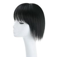 头顶补发片遮白发假发片真发刘海女轻薄隐形无痕一片式透气补发快 (自然黑20厘米)