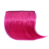 彩色渐变空气刘海短发假发女斜刘海挑染逼真隐形无痕长发假发片男 枚红色[约12cm] 1片[长发短发都可用]