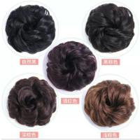 假发女假发包大发圈卷发花苞头礼仪盘发逼真丸子头皮筋蓬松头花 浅棕色