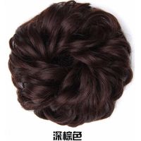 [送同款]假发女假发圈丸子头花饰品盘发花苞头发包发饰 深棕色发圈