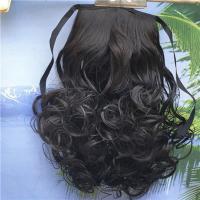 假马尾自然卷 烫发式假发马尾 短款卷马尾 绑带式卷马尾 接发片 绑带式自然黑