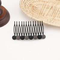 韩国发饰发卡简约发梳插梳短发刘海梳防滑盘发反插梳日韩头饰品女 黑+灰