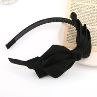 黑色蝴蝶结发箍发饰韩国刘海头箍日韩版头饰品短发卡宽边防滑带齿 黑色