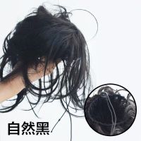 蓬松章鱼发包丸子头古装头饰花苞头新娘卷发包凌乱感盘发假发发圈 章鱼发包自然黑