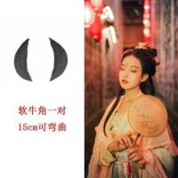 古风明制发髻套装仙女古装假发发碗造型发包演出汉服百搭假发包 黑色 软牛角15cm一对